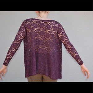 Purple lace long sleeve top